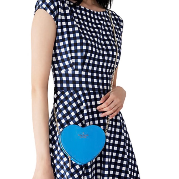 KATE SPADE Love Shack Mini Heart Crossbody Summer Night Blue K6063 NWT $260 - Picture 2 of 13